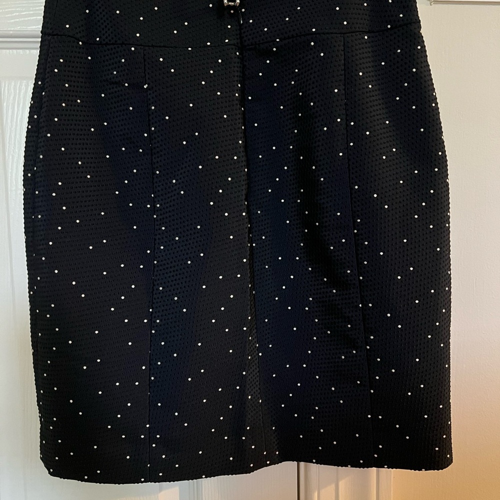 Ann Taylor Black Skirt with White Dots